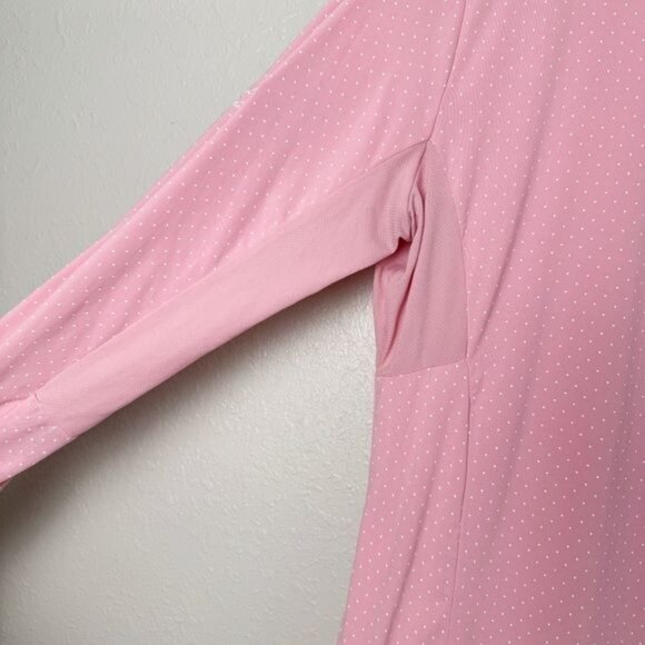 Footjoy FJ pink white polka dot long sleeve golf mesh L - Picture 9 of 11